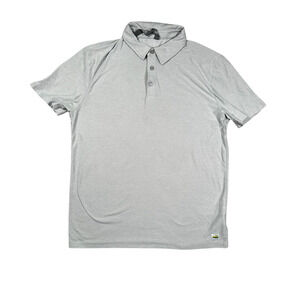 Vuori Polo Mens Sz Small Grey Golf Strato Tech Performance Hybrid Stretch V188